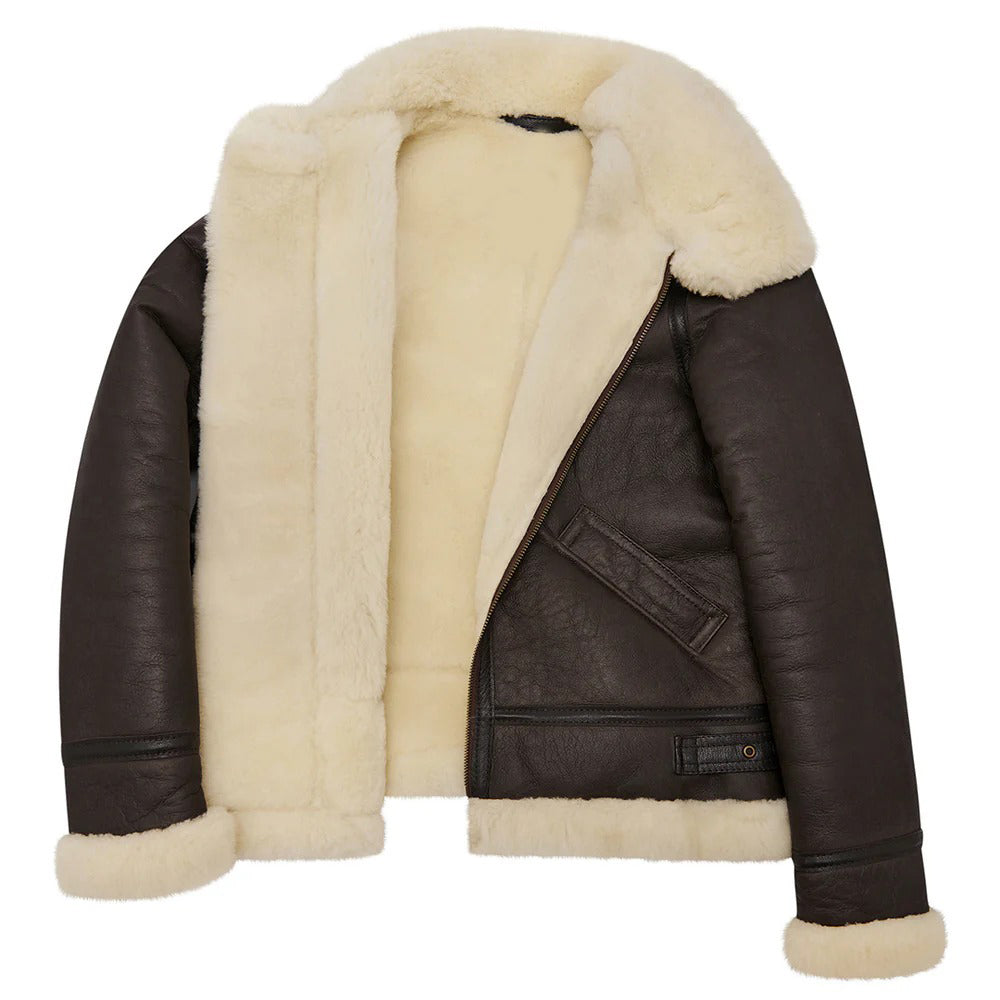 Women's B-3 Slim Fit Shearling Leather Jacket