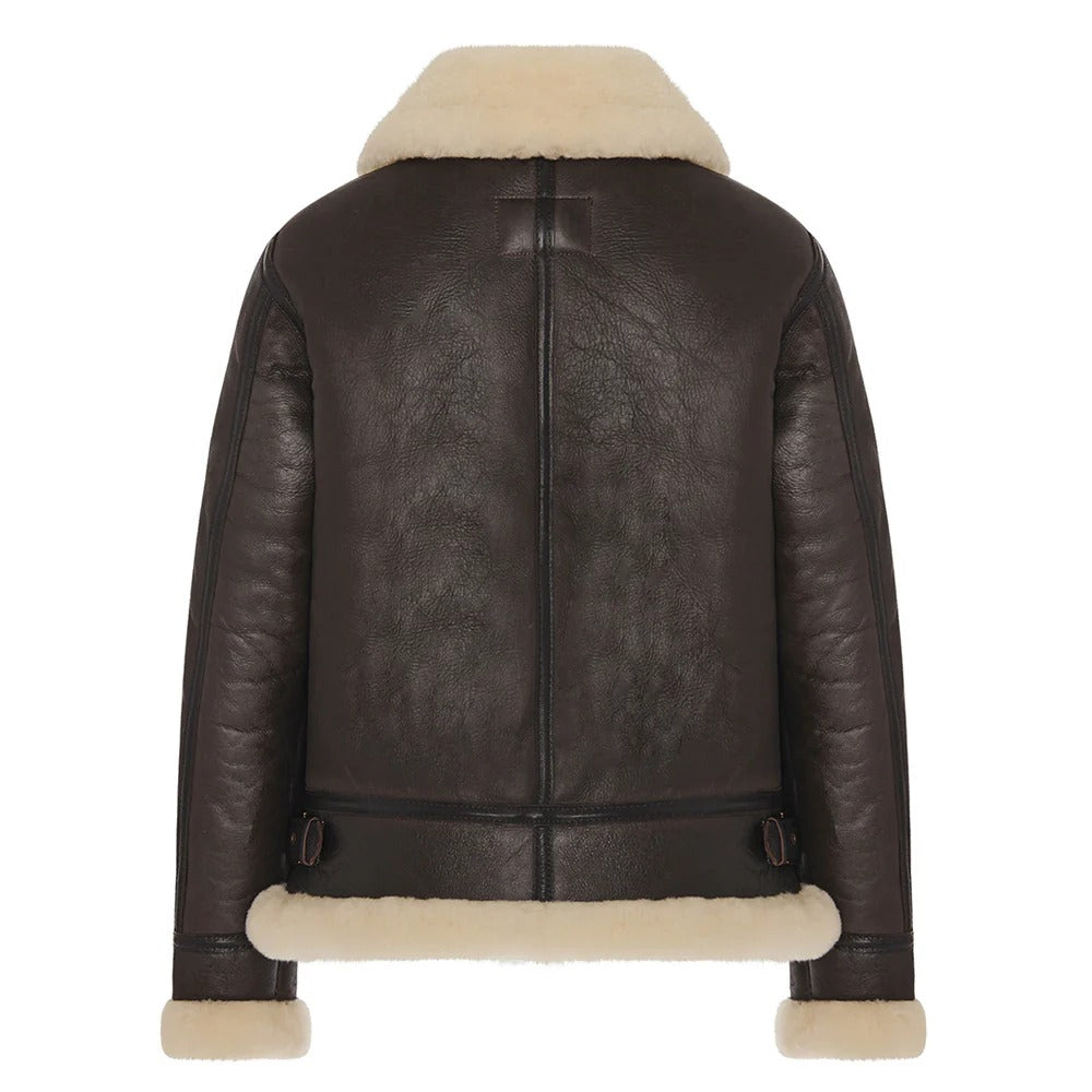 Women's B-3 Slim Fit Shearling Leather Jacket