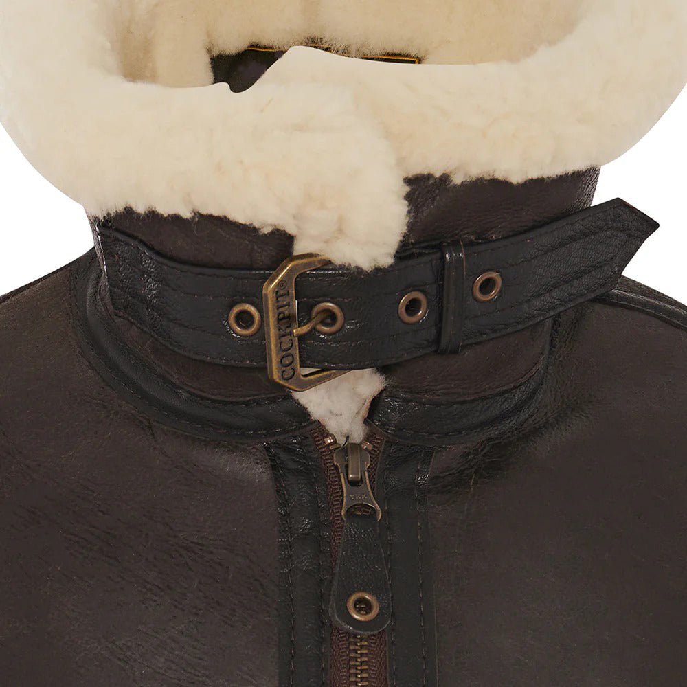 Women's B-3 Slim Fit Shearling Leather Jacket