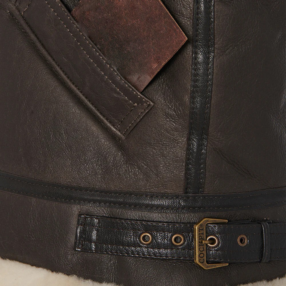 Women's B-3 Slim Fit Shearling Leather Jacket