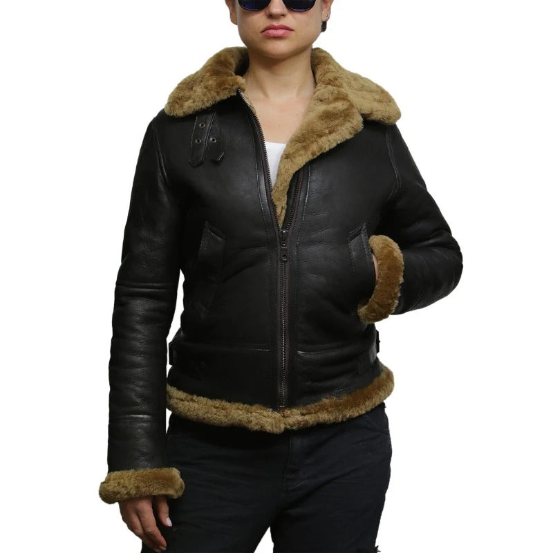 Women's B3 WW2 Fur Shearling Leather Jacket