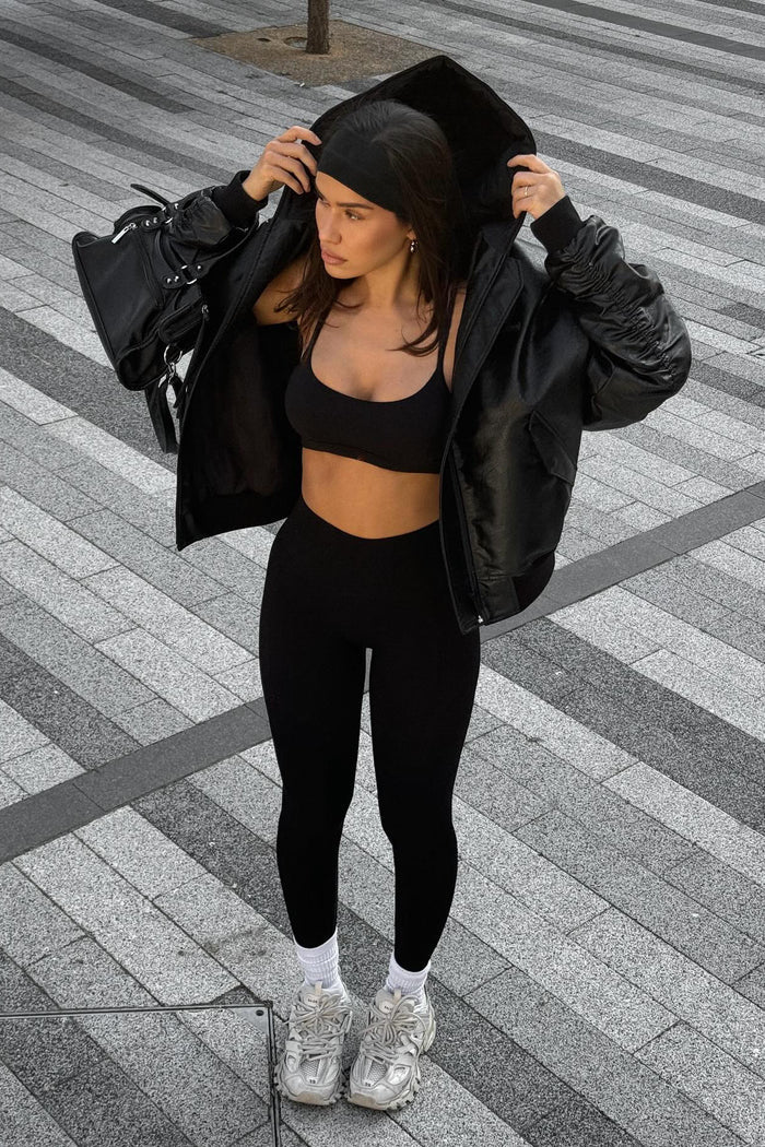 Women's BOXY Oversized Aviator Bomber Leather Jacket