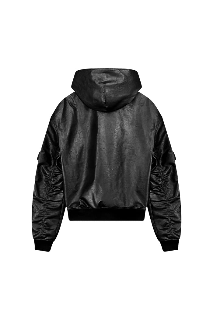 Women's BOXY Oversized Aviator Bomber Leather Jacket