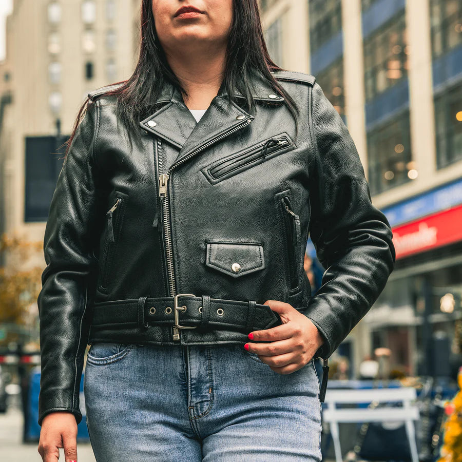 Bikerlicious Motorrad-Lederjacke für Damen