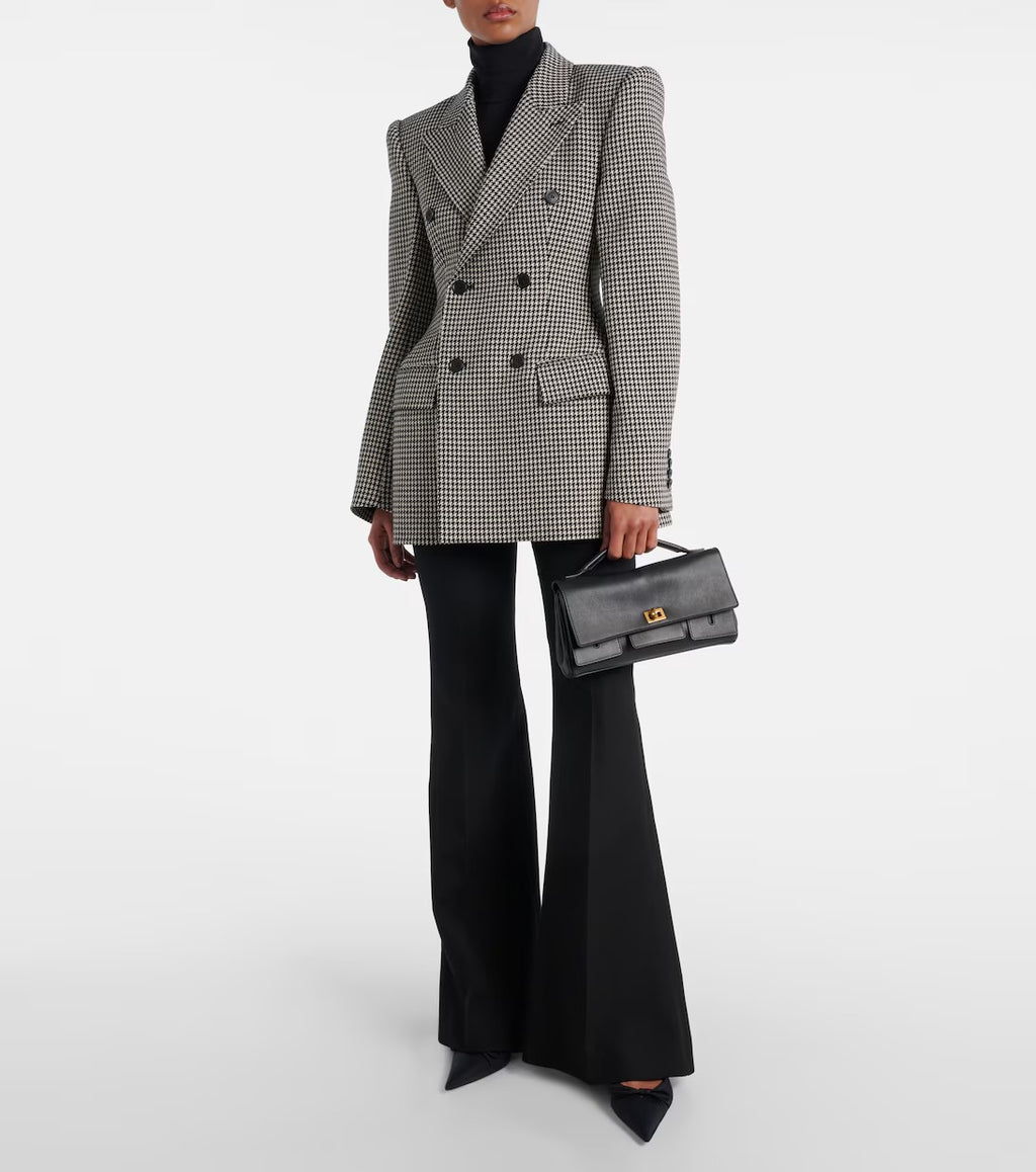 Women's Black Air Detachable Strap Leather Purse