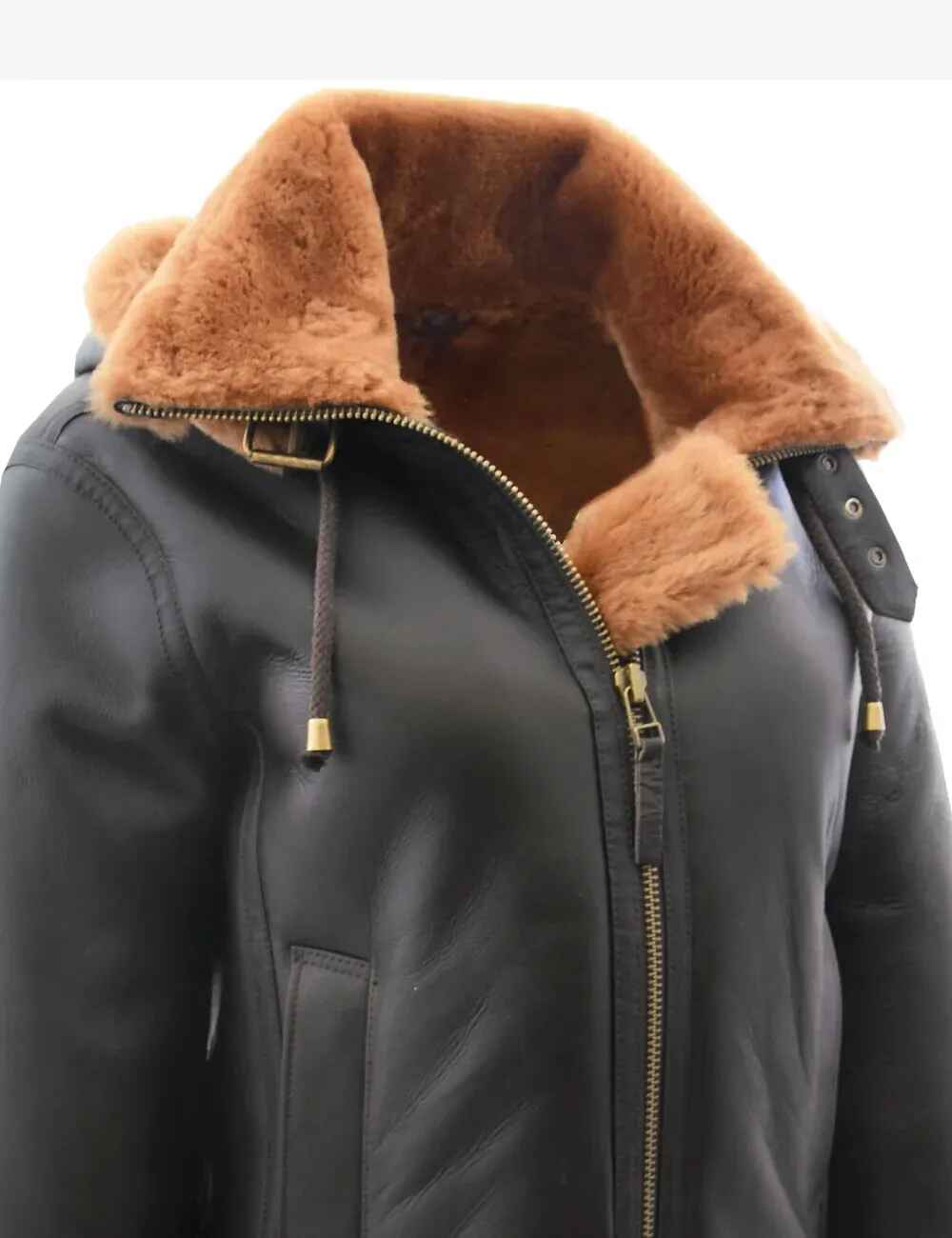 Women’s Black Amber Ridge Sheepskin Leather Shearling Jacket