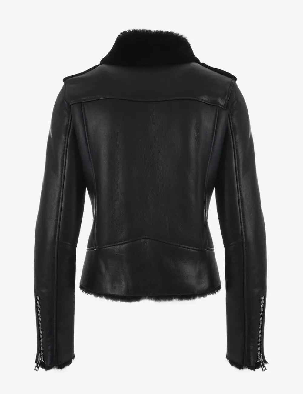 Women’s Black Arctic Luxe Leather Shearling Jacket