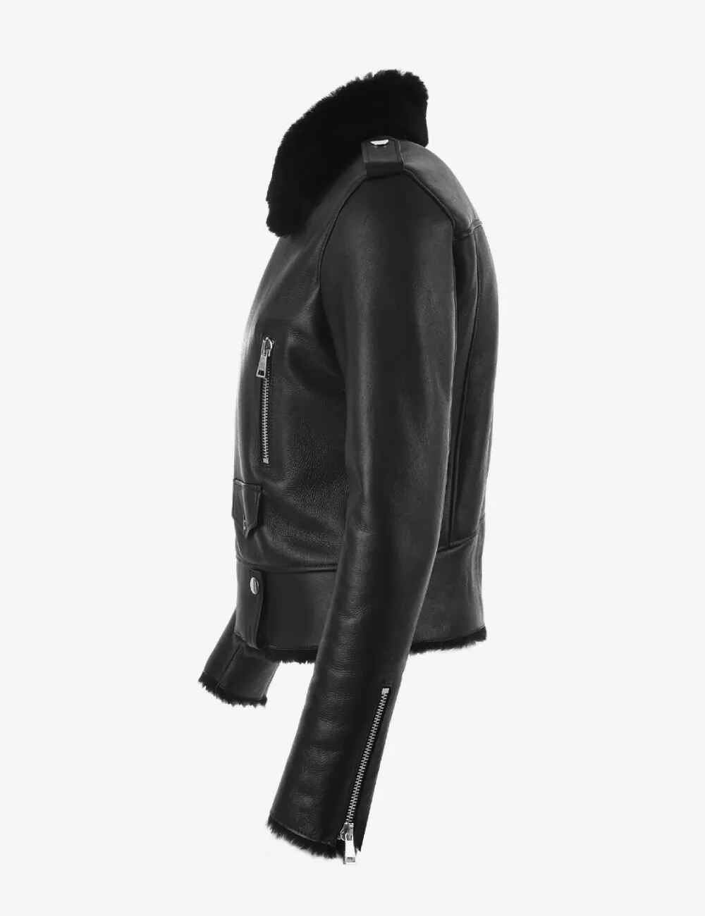 Women’s Black Arctic Luxe Leather Shearling Jacket