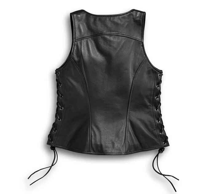 Women’s Black Avenue Leather Vest