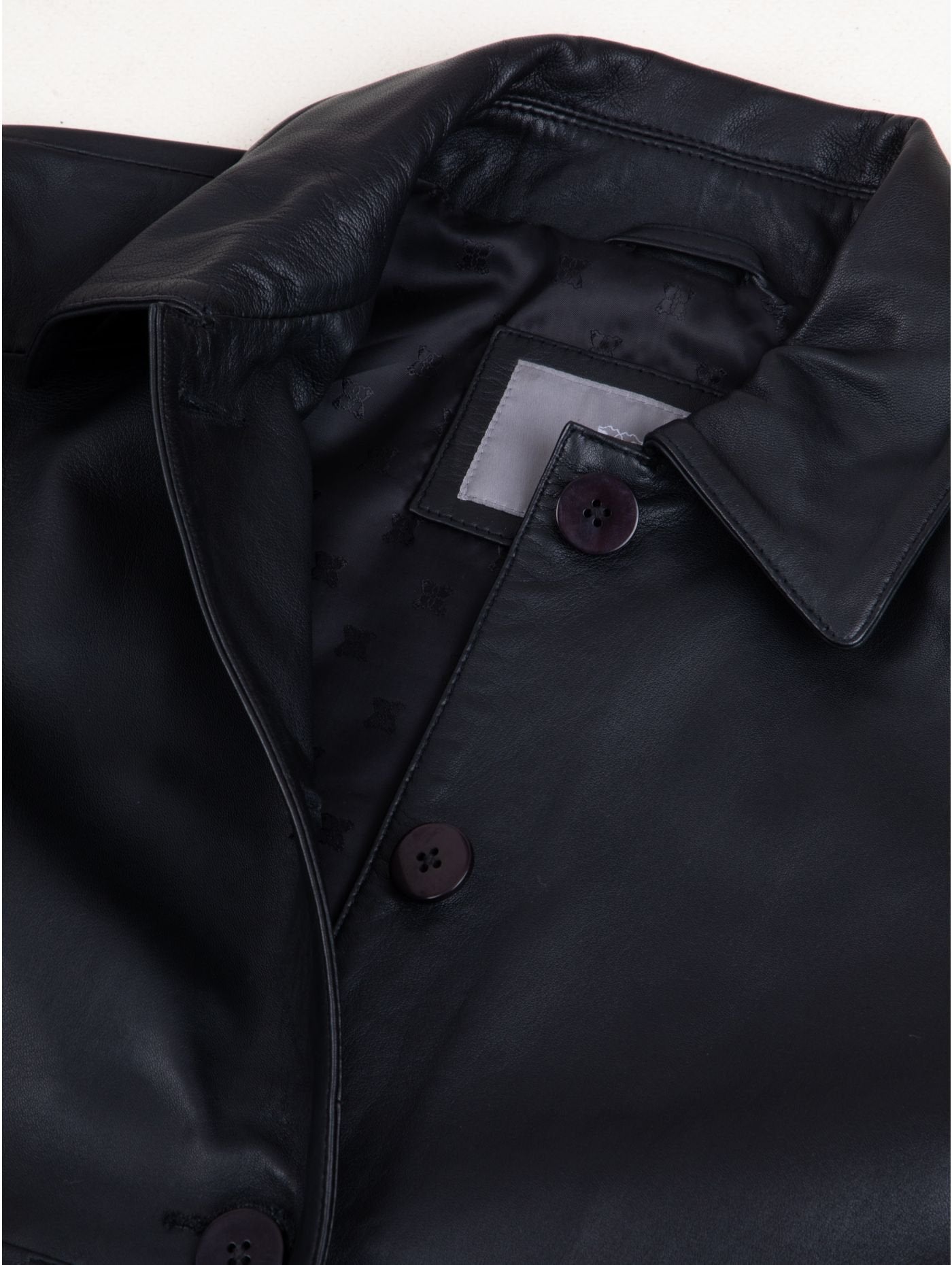 Women's Black Collared Leather Jacket