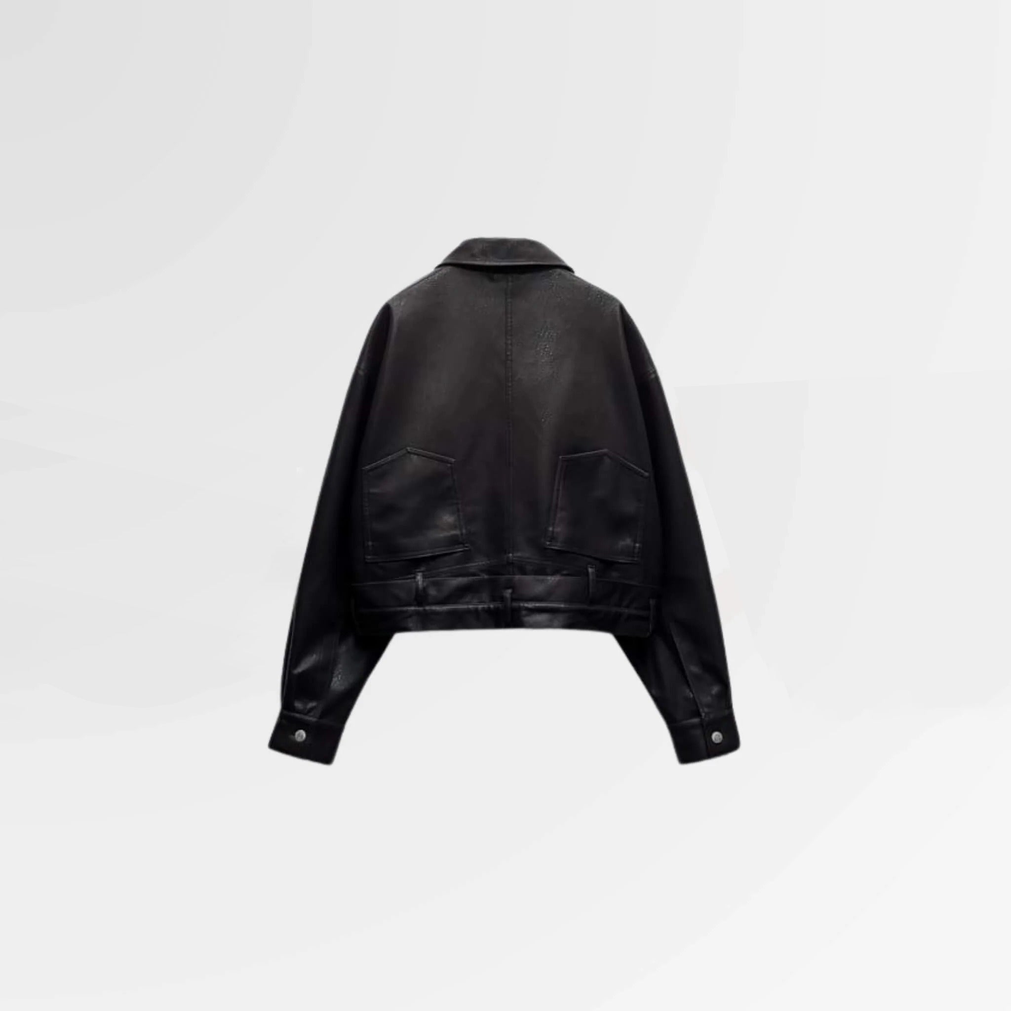 Women's Black Denim Leather Shirt