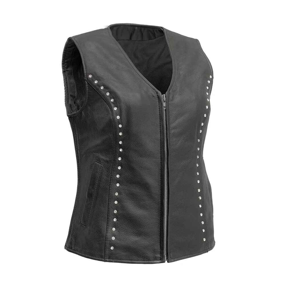 Women's Black Diana Leather Motorcycle Jacket