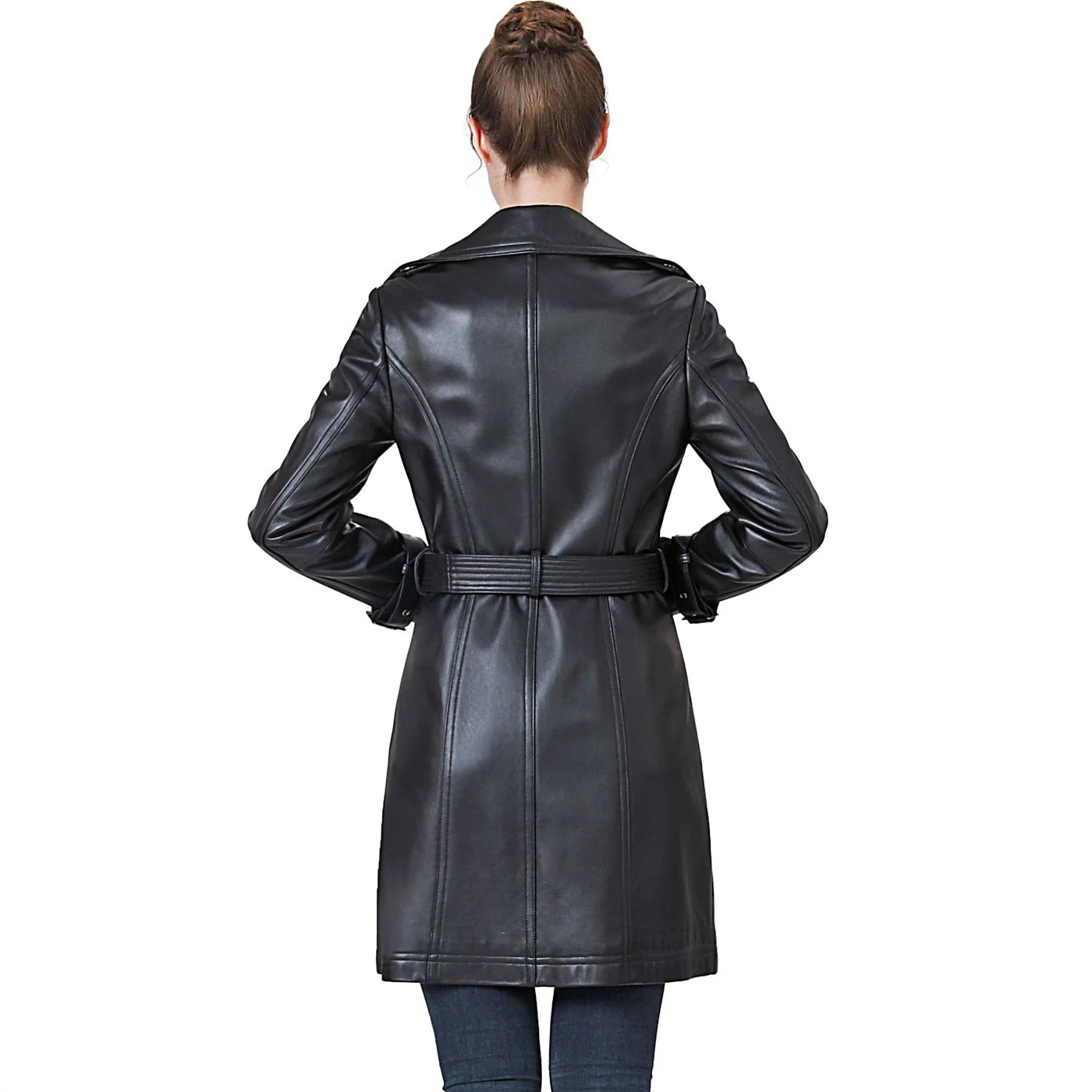 Women's Black  Ella Belted Trench Coat
