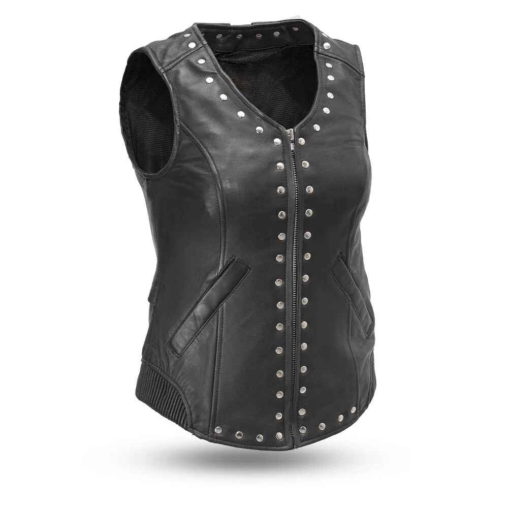 Women's Black Empress Leather Motorcycle Jacket