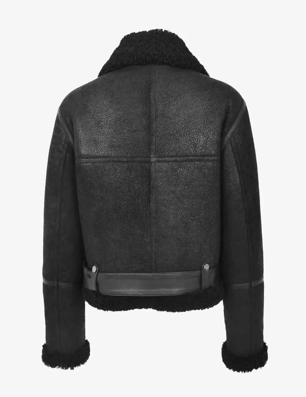 Women’s Black Falcon Sheepskin Shearling Leather Jacket