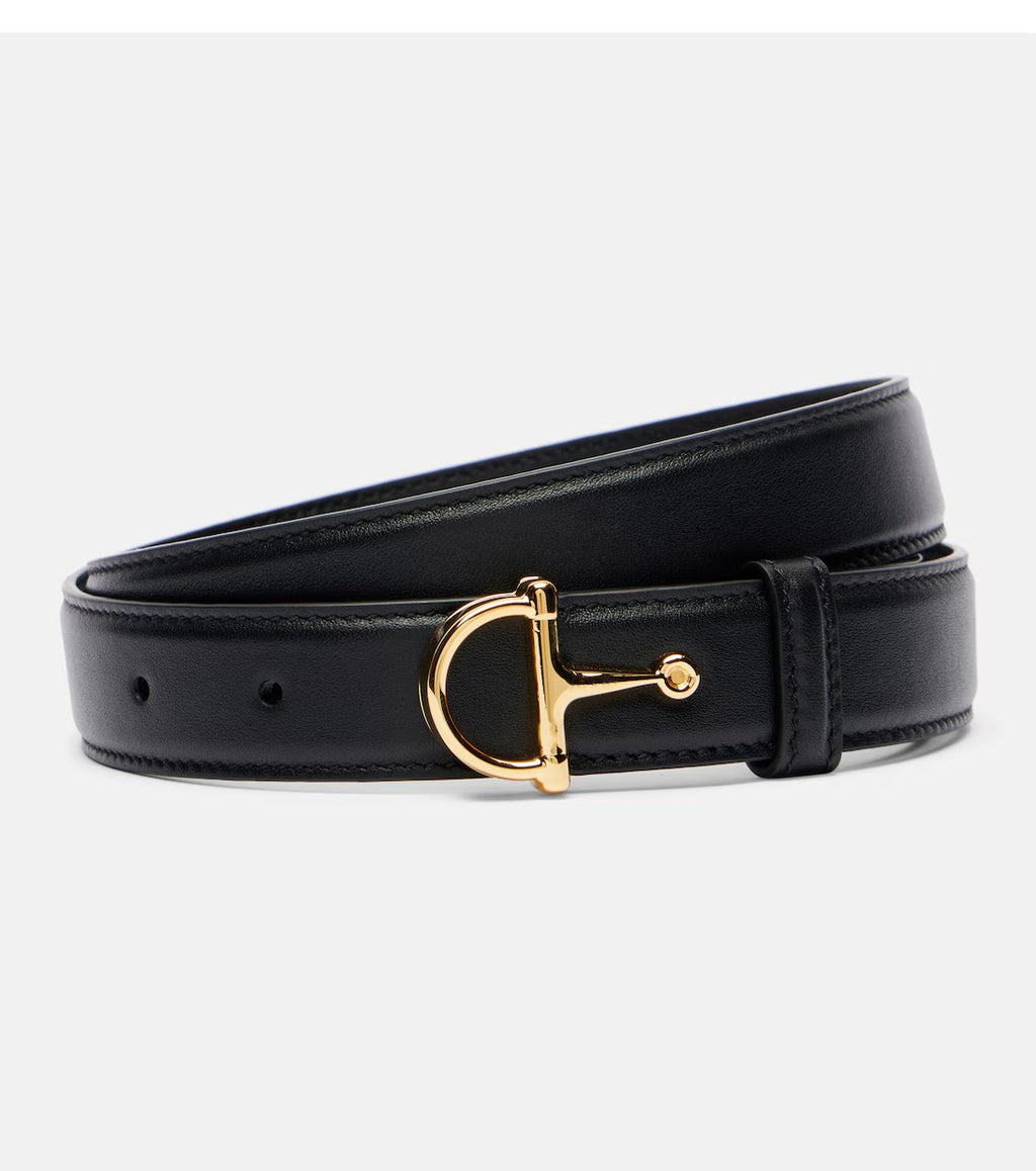 Women's Black HorseBit Leather Belt
