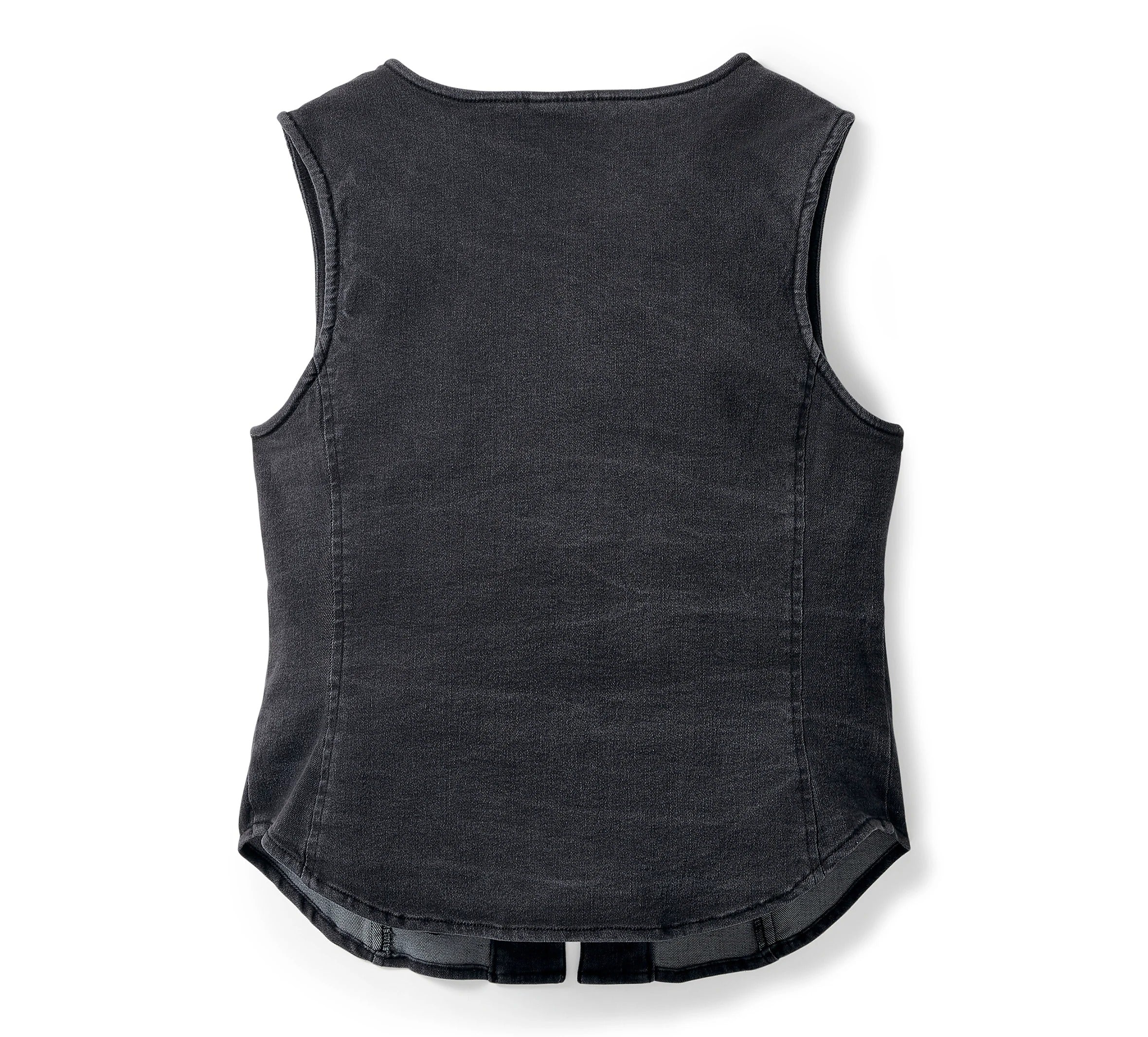 Women's Black Lace Up Leather Vest
