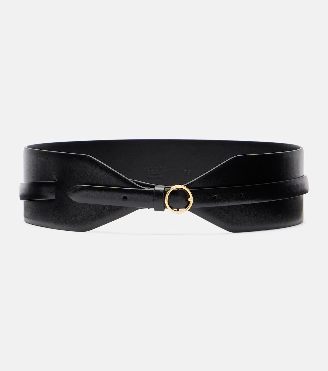 Women's Black Large Leather Belt