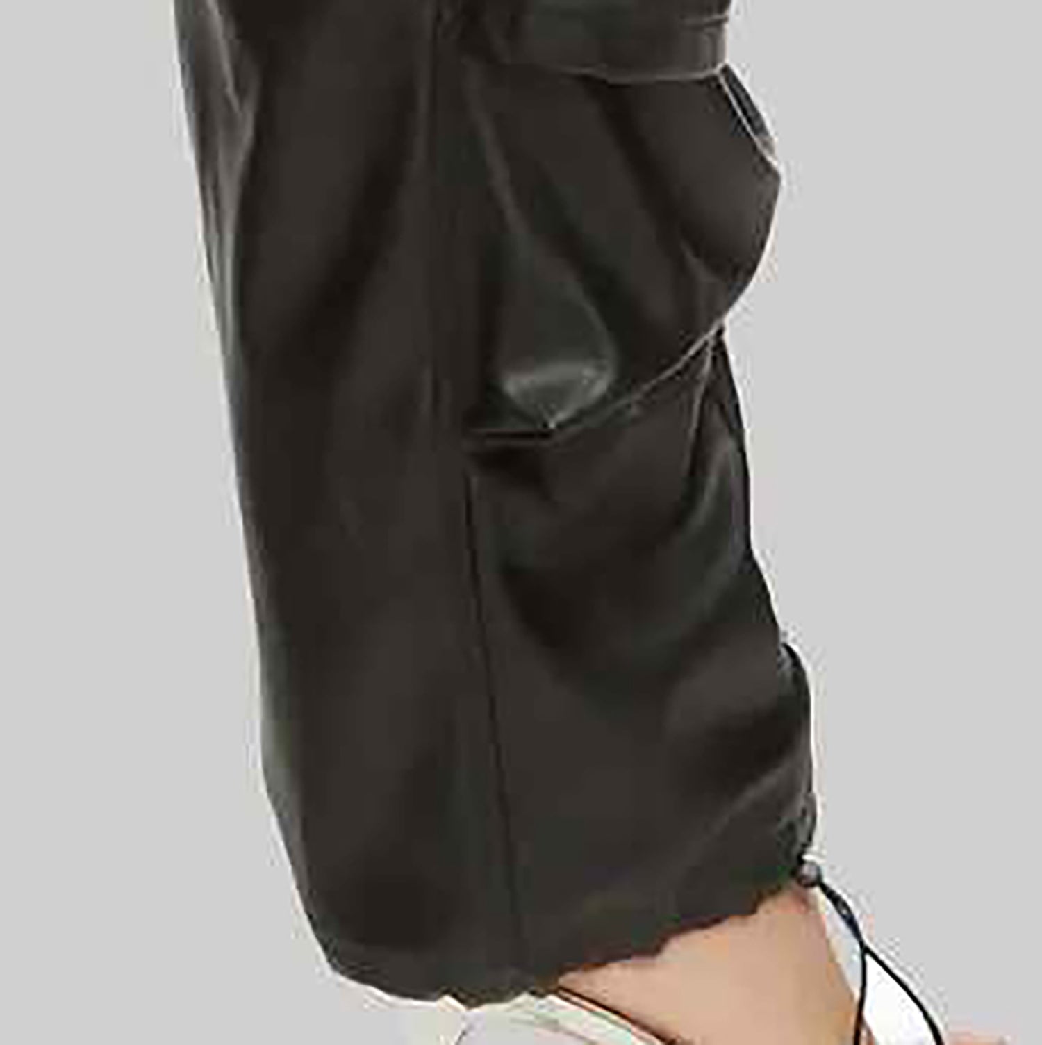 Women’s Black Leather Cargo Pants