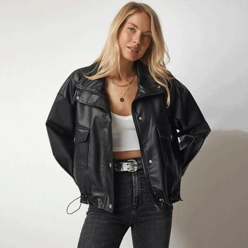 Women's Black Lightweight Genuine Sheepskin Jacket