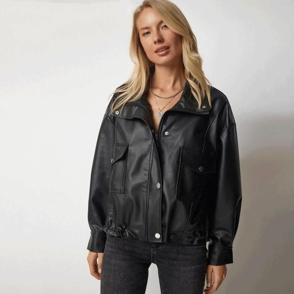 Women's Black Lightweight Genuine Sheepskin Jacket