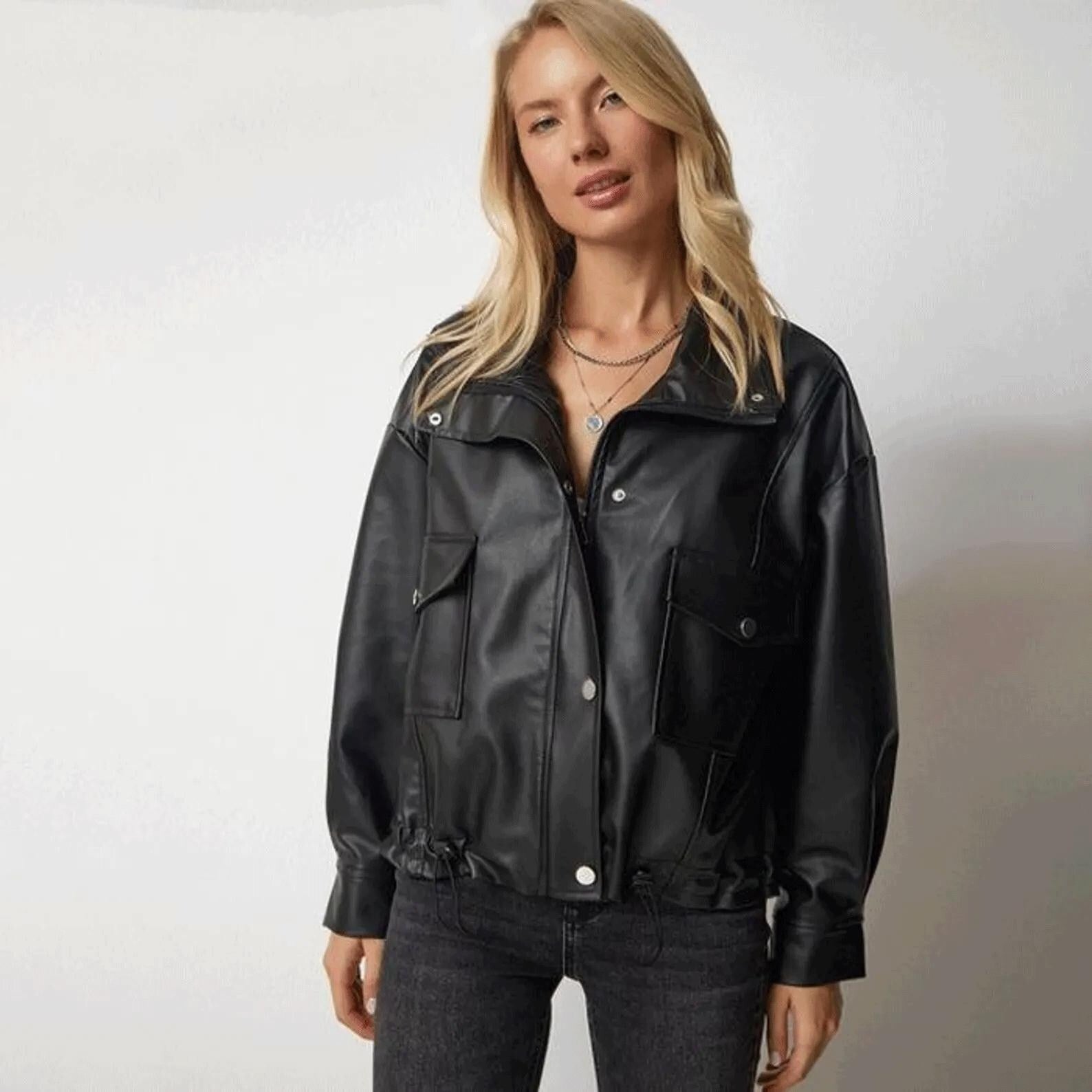 Women's Black Lightweight Genuine Sheepskin Jacket