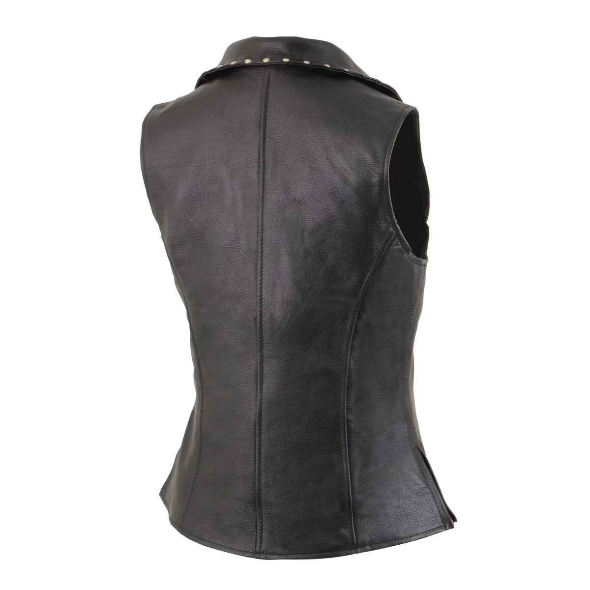 Women's Black Lightweight Leather Vest