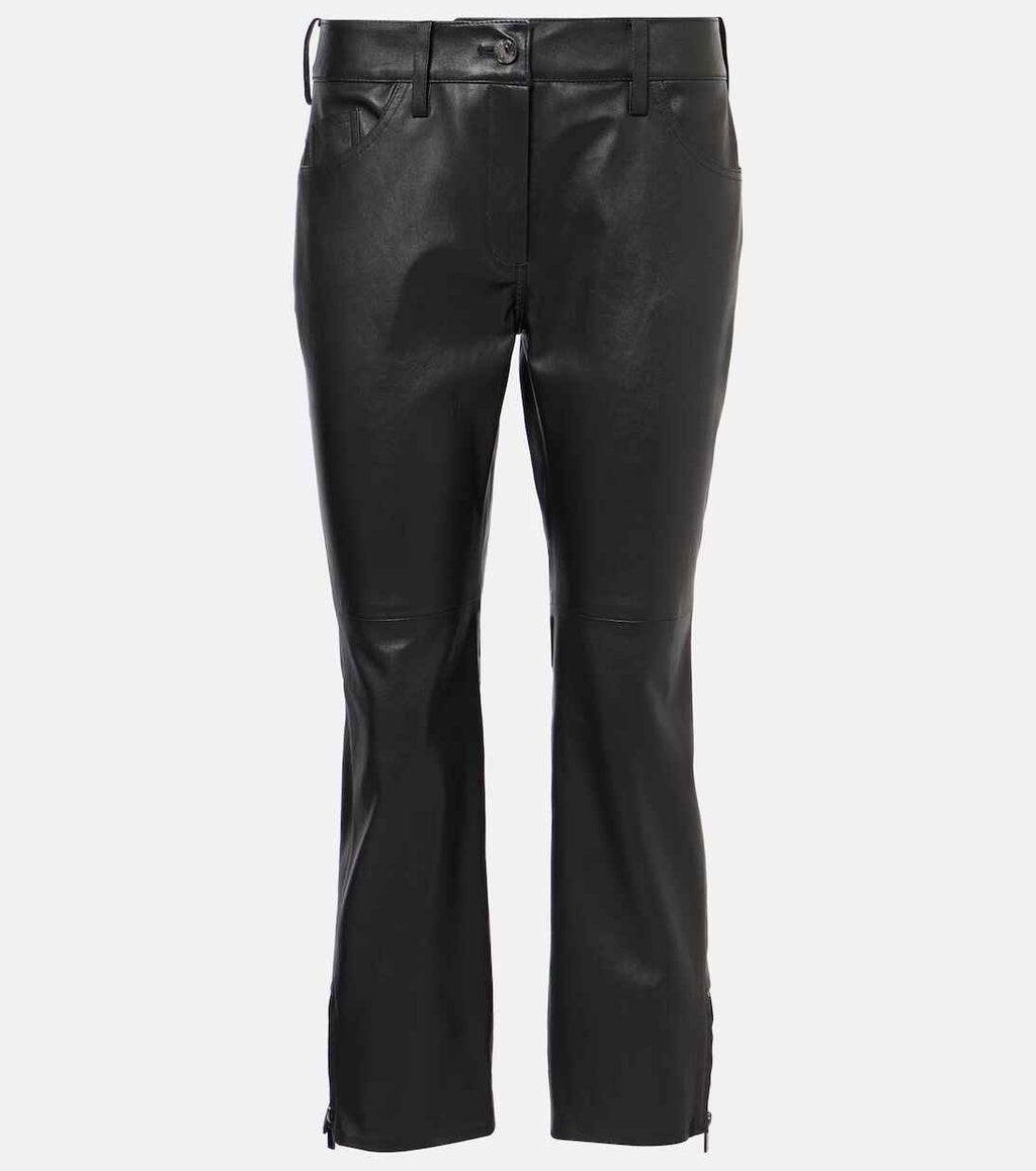 Women's Black Low Rise leather Pants