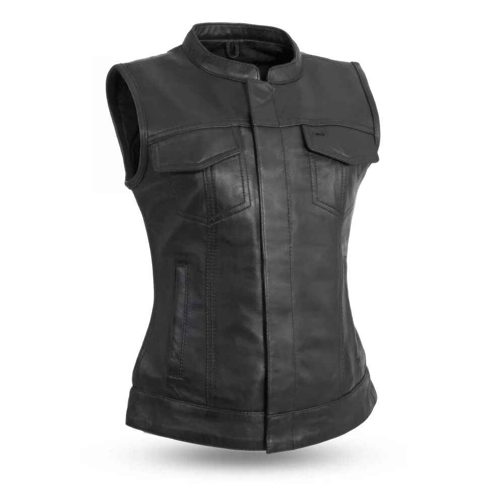 Women's Black Ludlow Leather Motorcycle Jacket