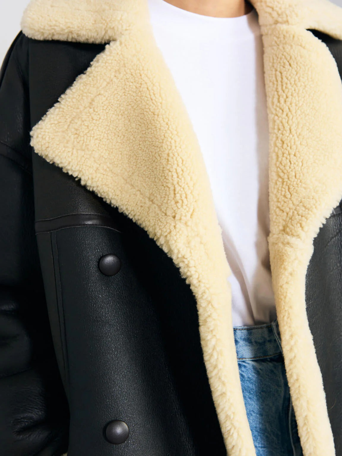 Women’s Black Marlin Shearling Leather Jacket