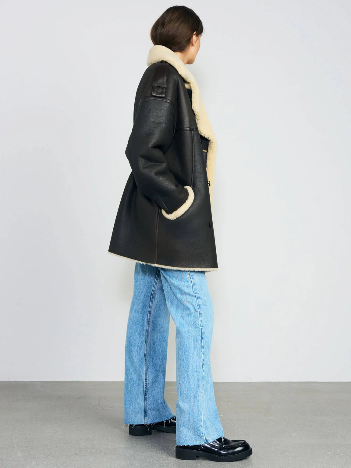 Women’s Black Marlin Shearling Leather Jacket