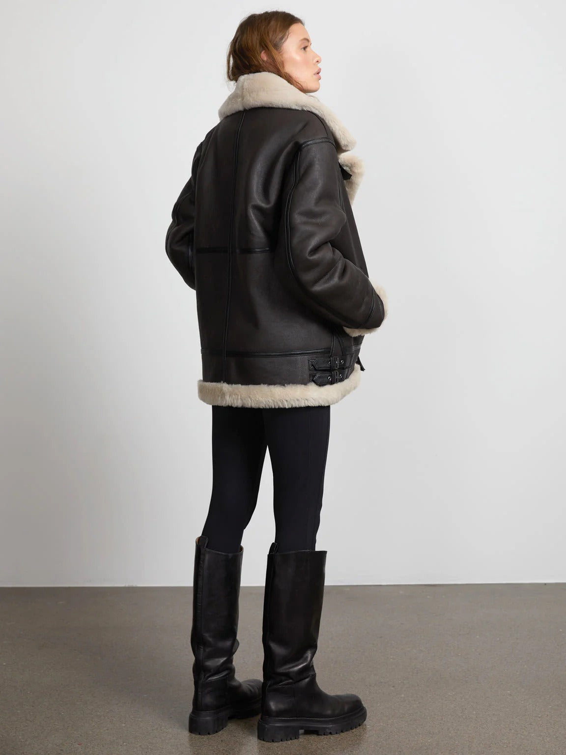 Women’s Black Morgan Shearling Leather Jacket