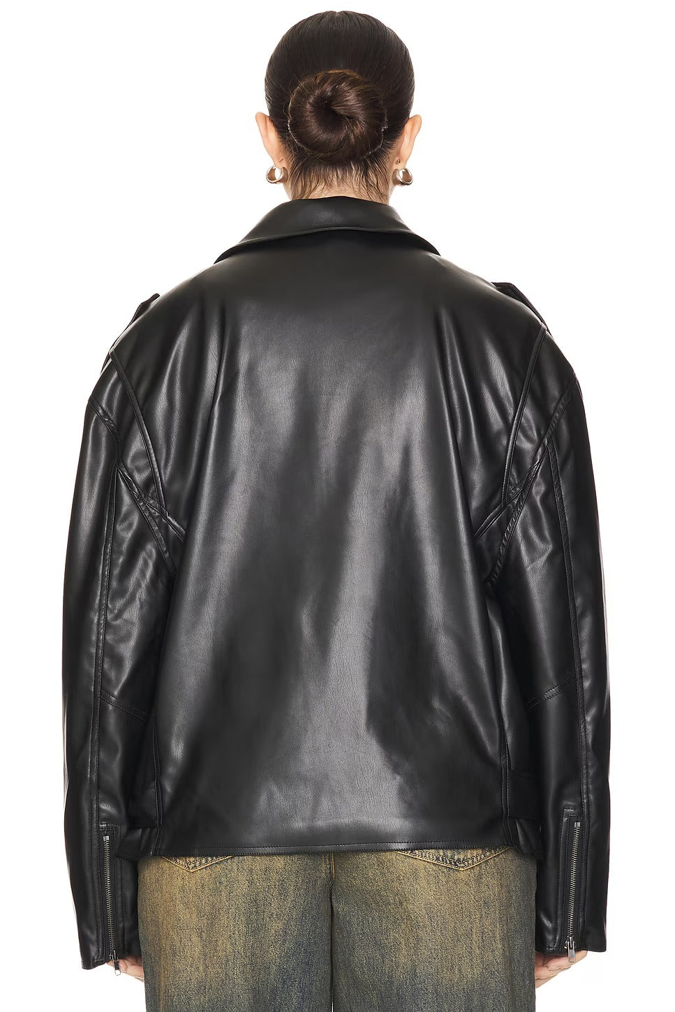 Women's Black Moto Leather Biker Jacket