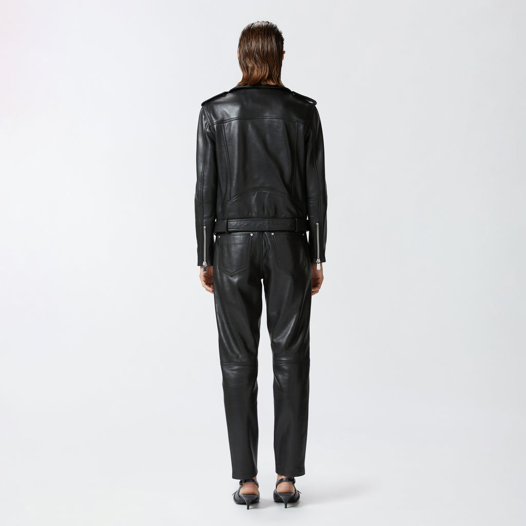 Women's Black Motorcycle PU Biker Leather Jacket