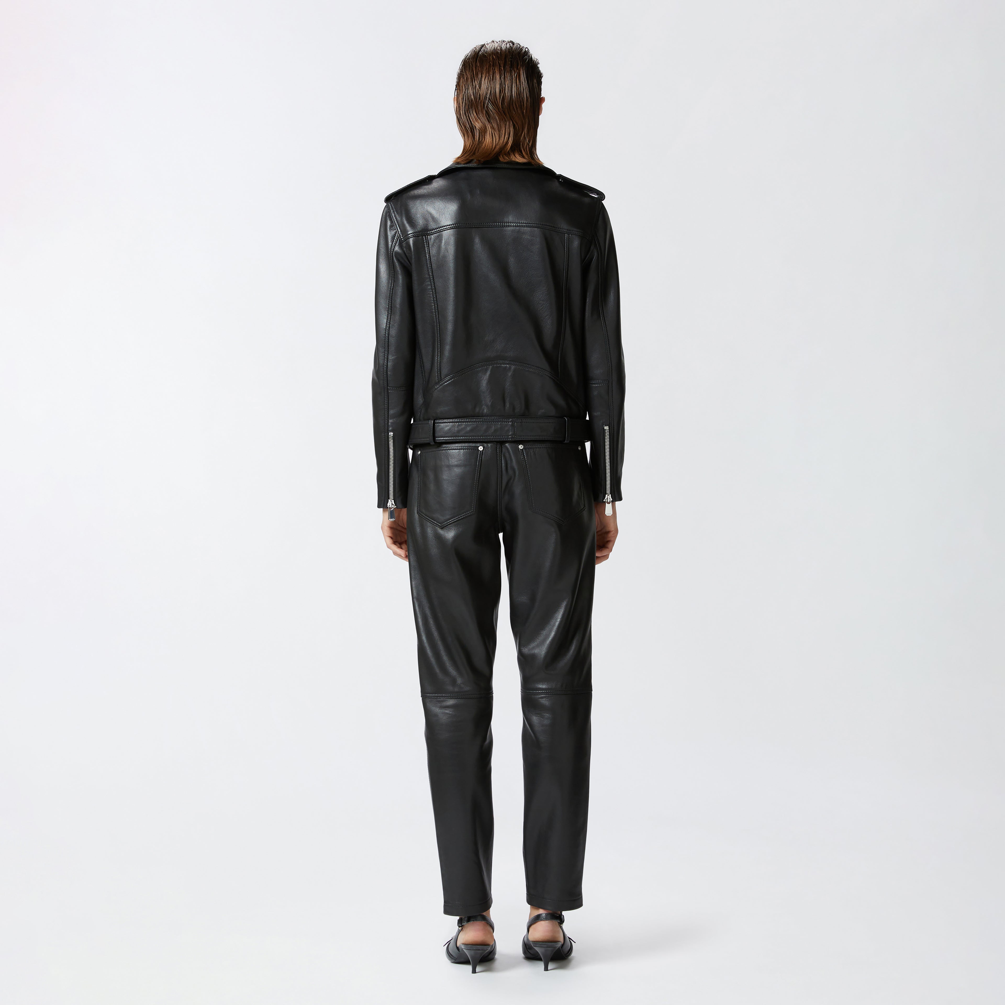 Women's Black Motorcycle PU Biker Leather Jacket