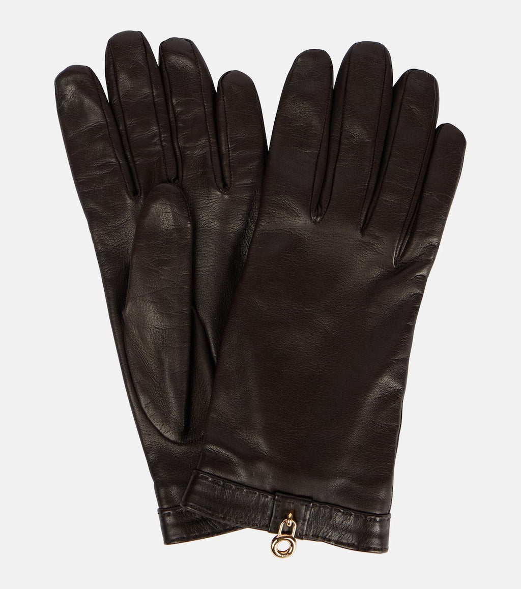 Women's Black Nora Leather Gloves