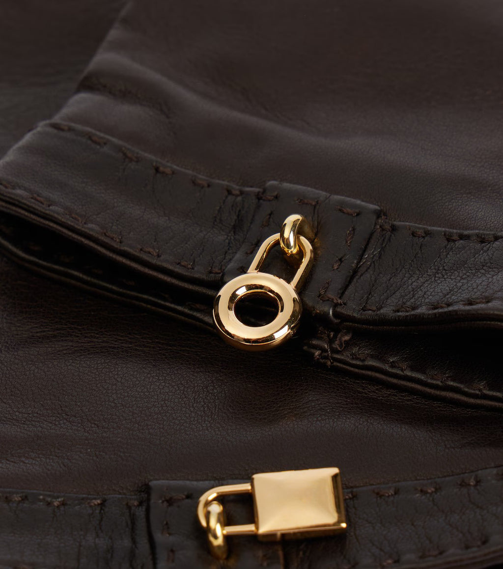 Women's Black Nora Leather Gloves