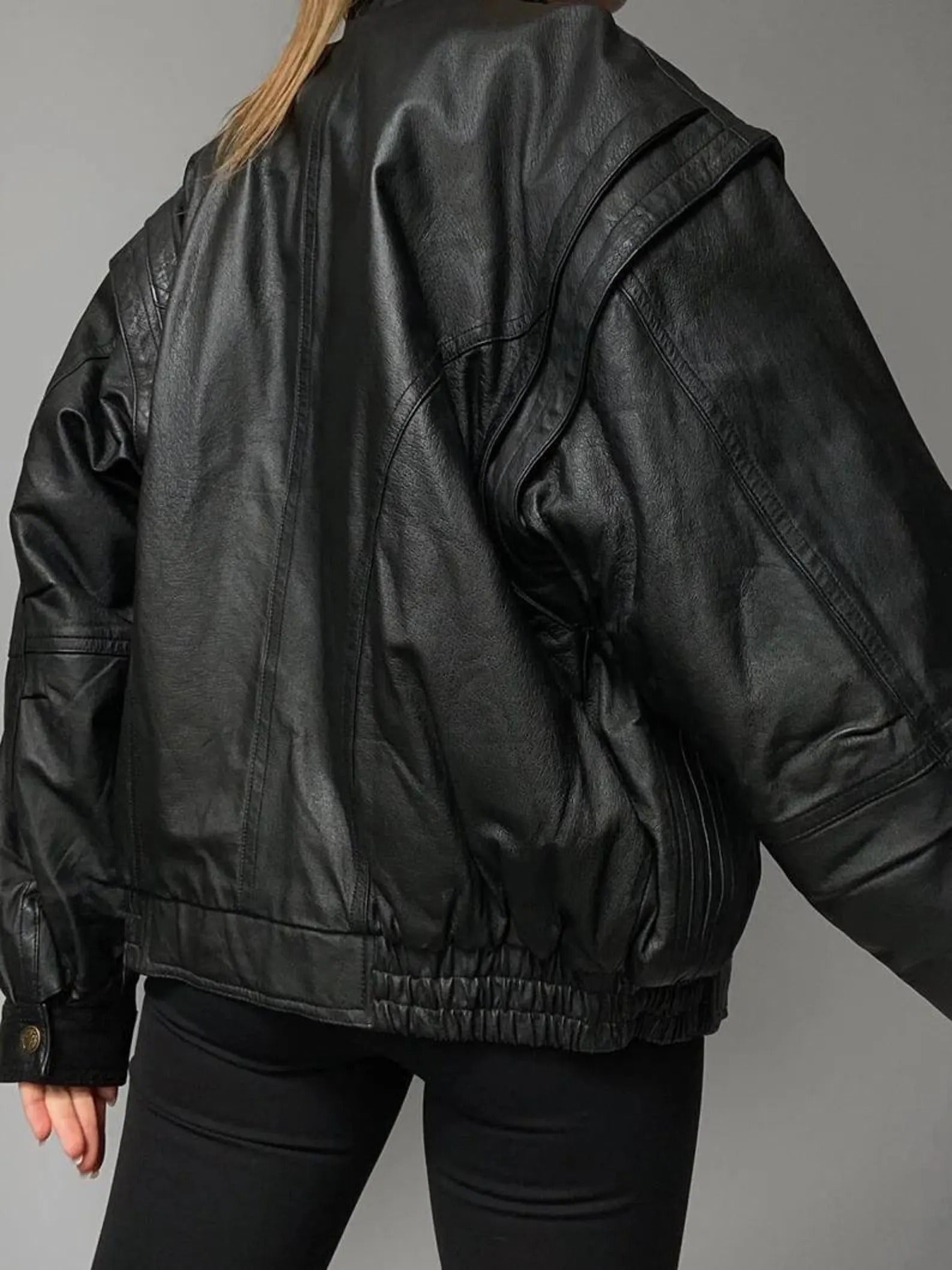 Women's Black Oversized Lambskin Soft Leather Jacket