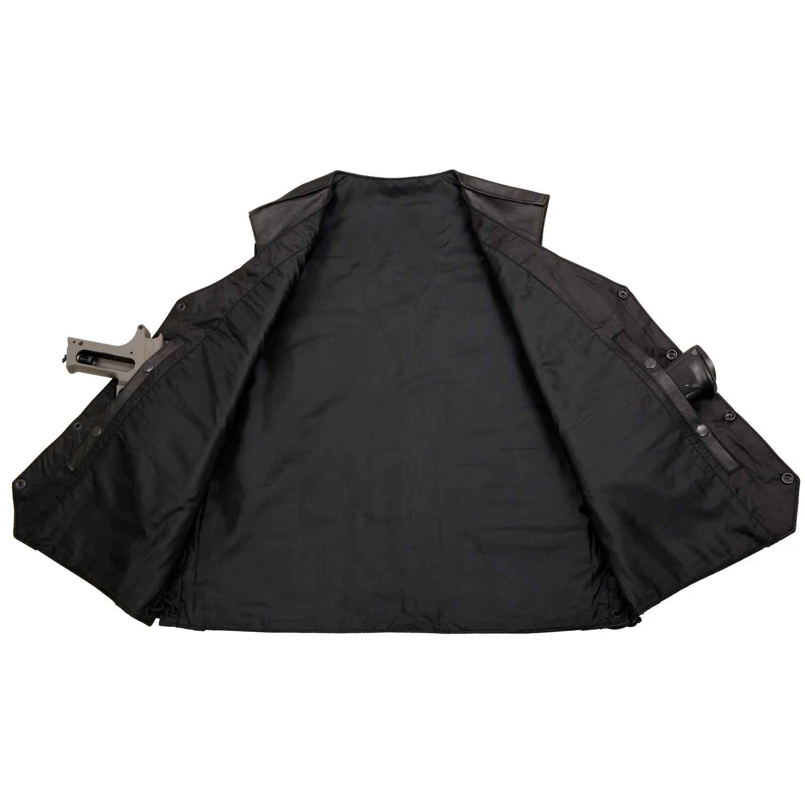 Women's Black Patched Motorcycle Leather Vest