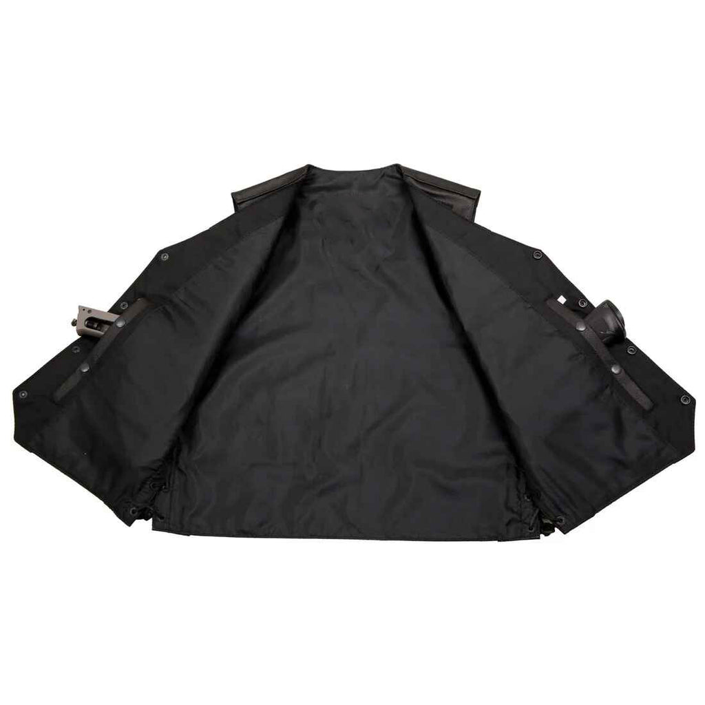 Women's Black Pre Patched Motorcycle Leather Vest