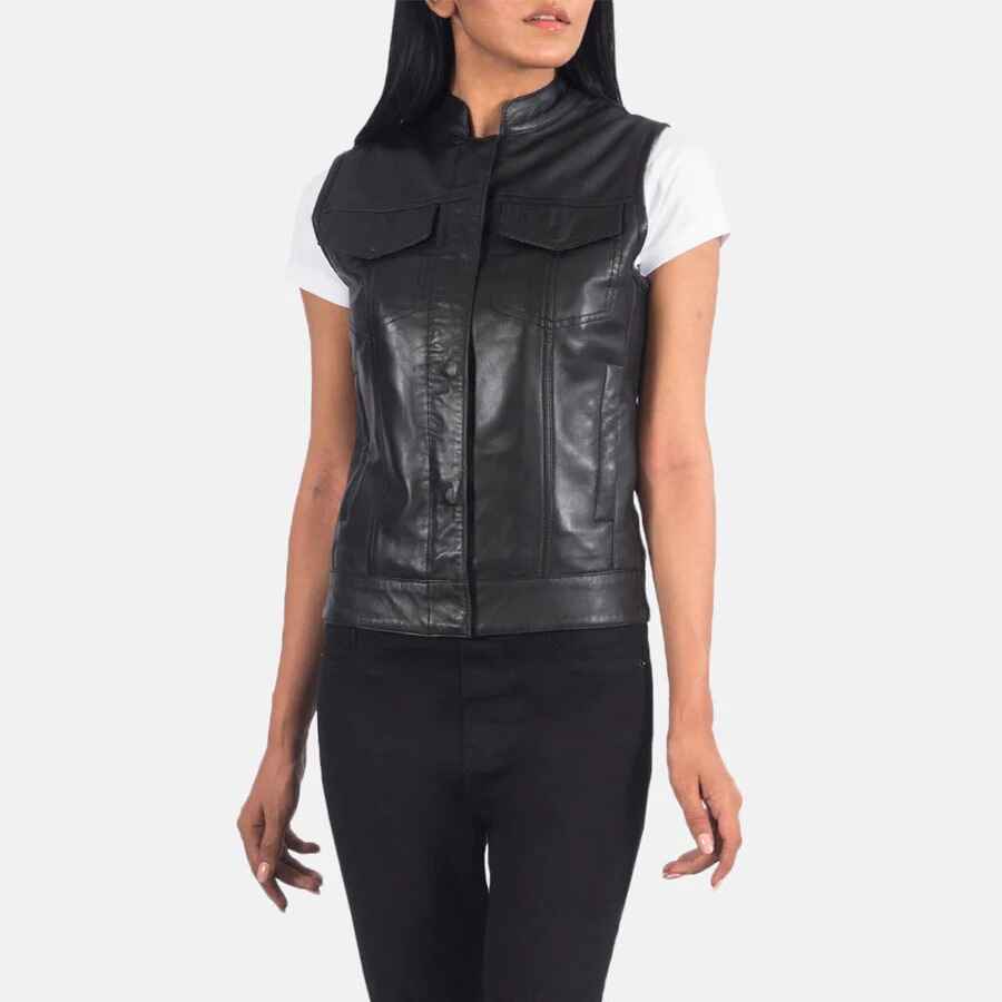 Women's Rayne Moto Leather Vest