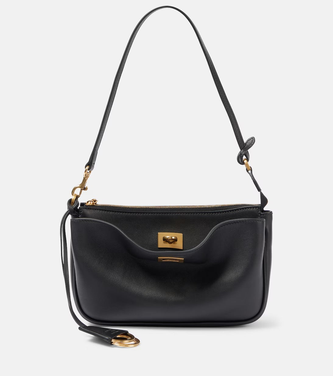 Women's Black Rodeo Sling Pochette Leather Purse