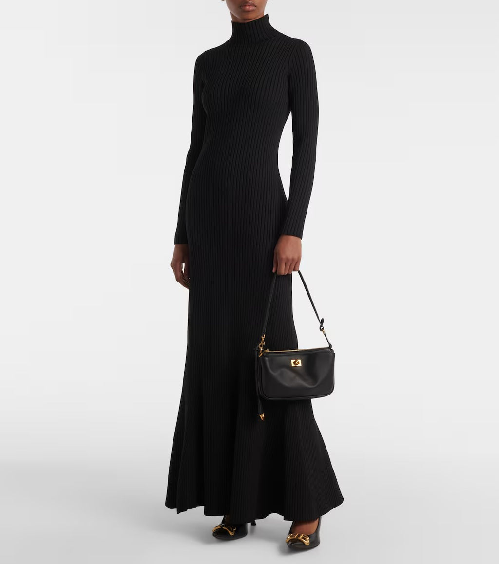 Women's Black Rodeo Sling Pochette Leather Purse