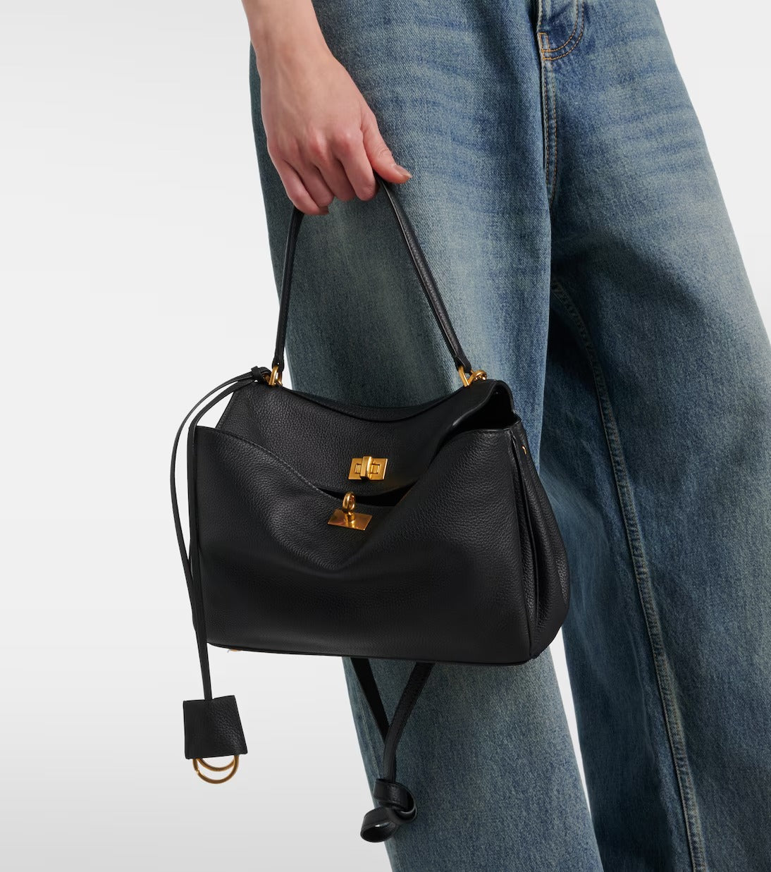 Women's Black Rodeo Small Leather Shoulder Purse