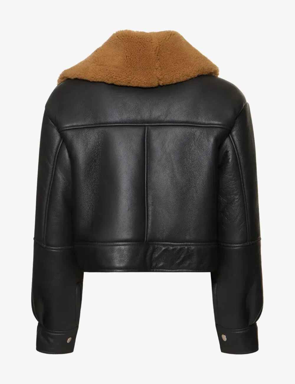 Women’s Black Royale Bronzed Lamb Leather Shearling Jacket