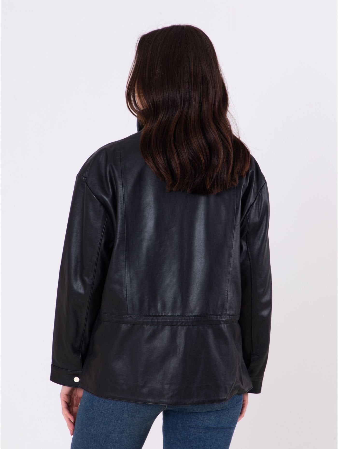 Women's Black Zipper Leather Jacket