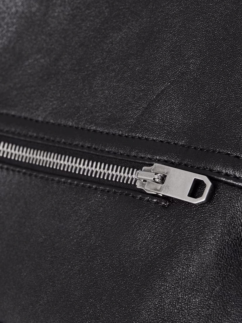 Women's Bomber Style Leather Vest