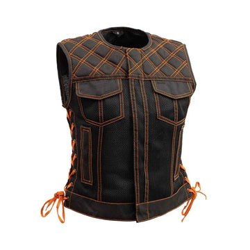 Women's Bonnie Moto Mesh Biker Leather Jacket