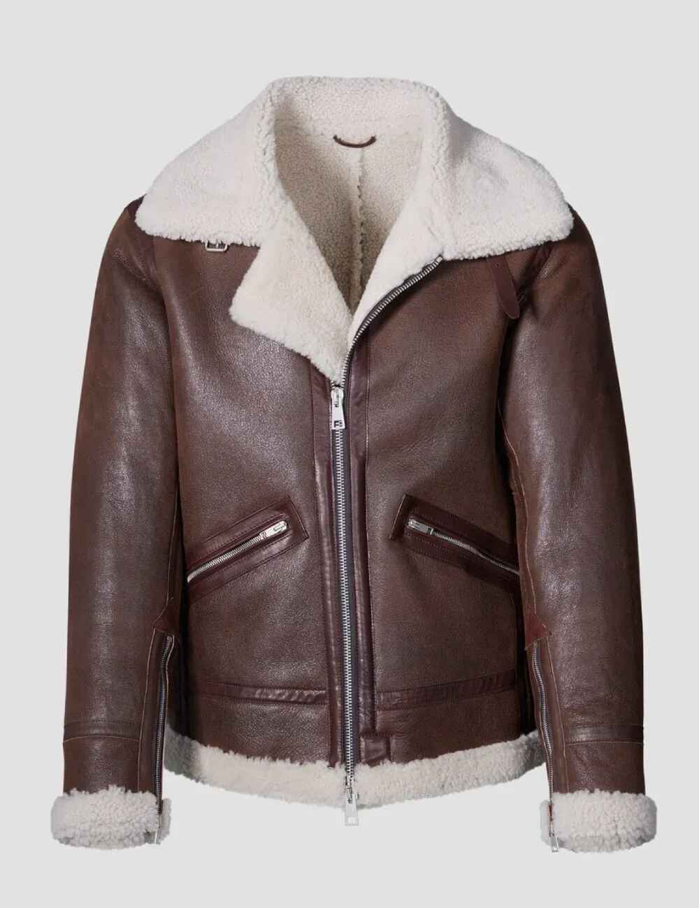 Women’s Brown Aurora Elite Leather Shearling Jacket