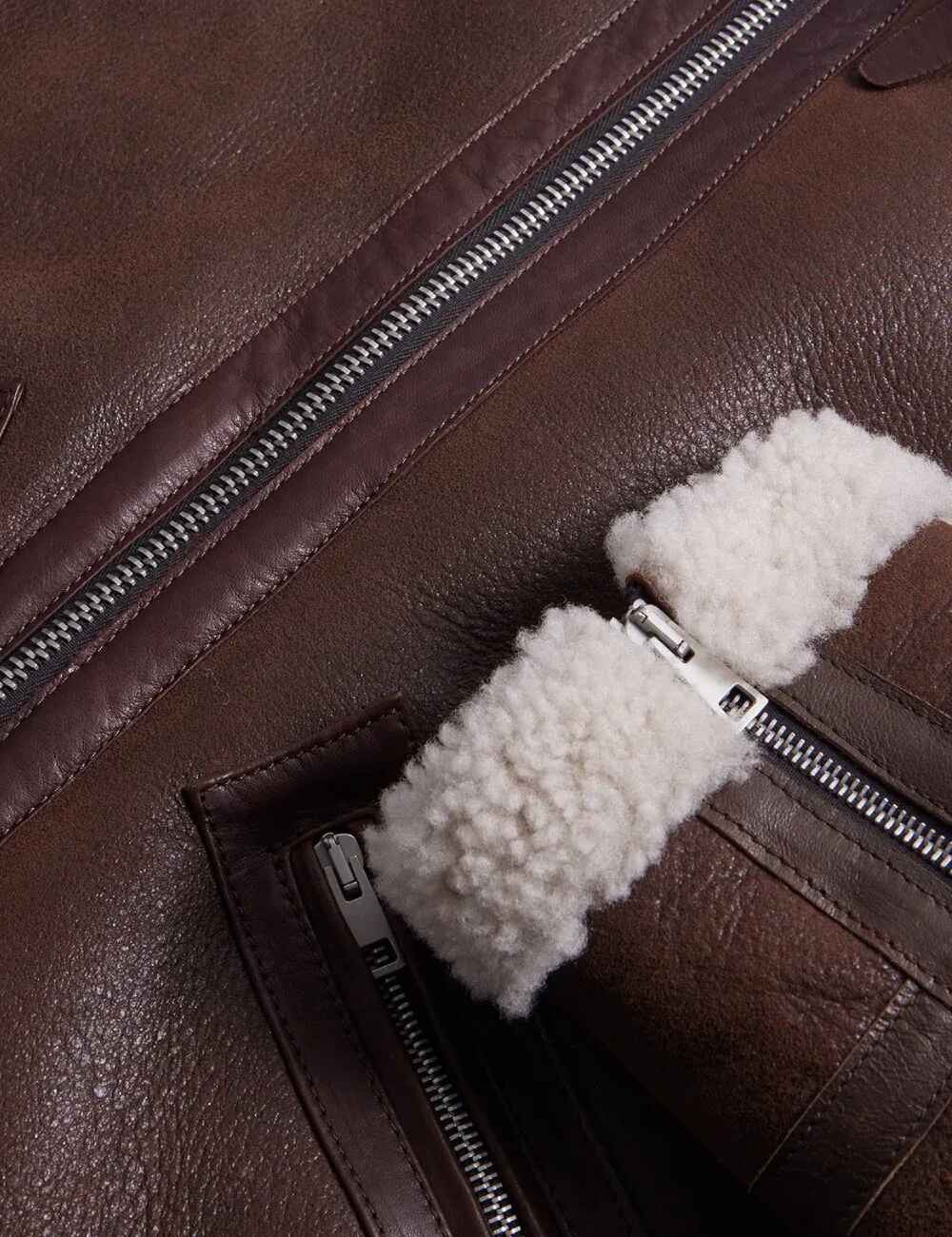 Women’s Brown Aurora Elite Leather Shearling Jacket